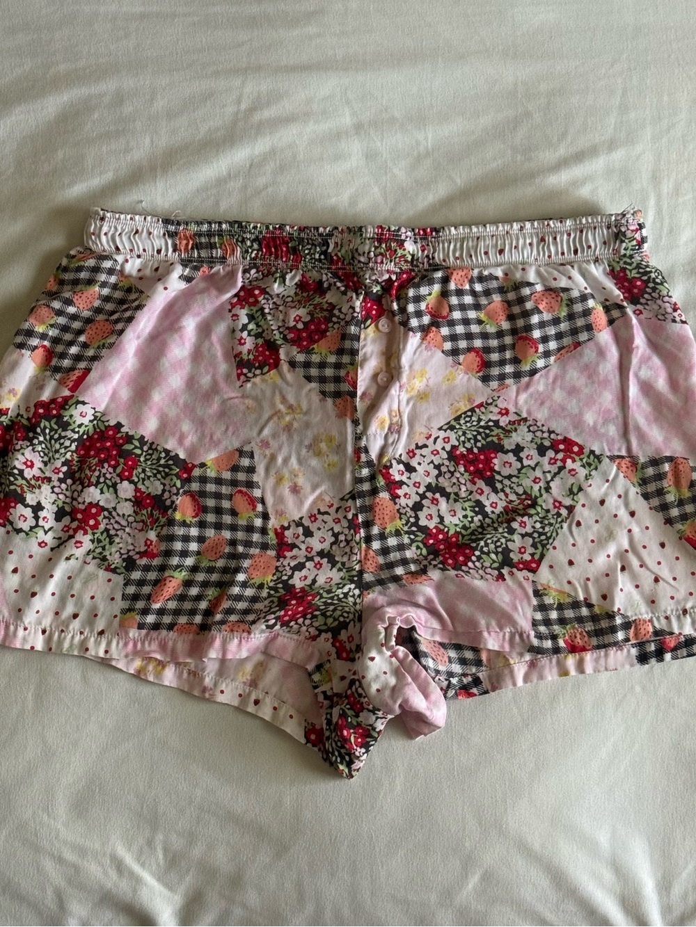 PINK Victoria's Secret Pink Floral Patchwork Sleep Shorts
